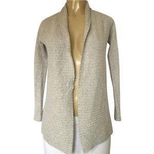 Kinross Cashmere Cardigan Sweater Open Front Gray
